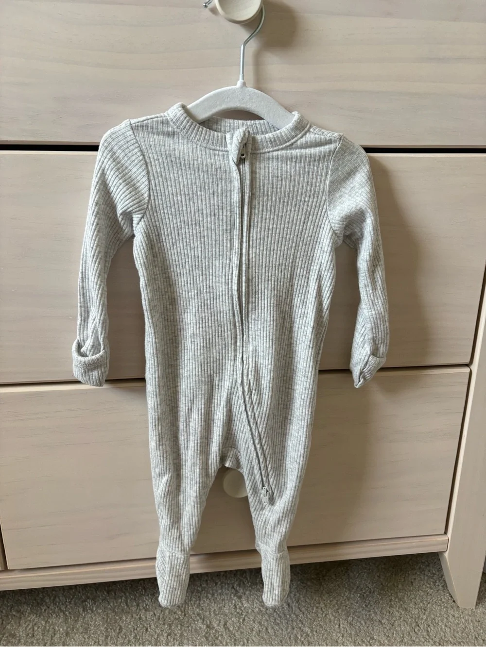 Old Navy Ribbed Footed One-Piece Trio in Yellow, Lavender, Gray